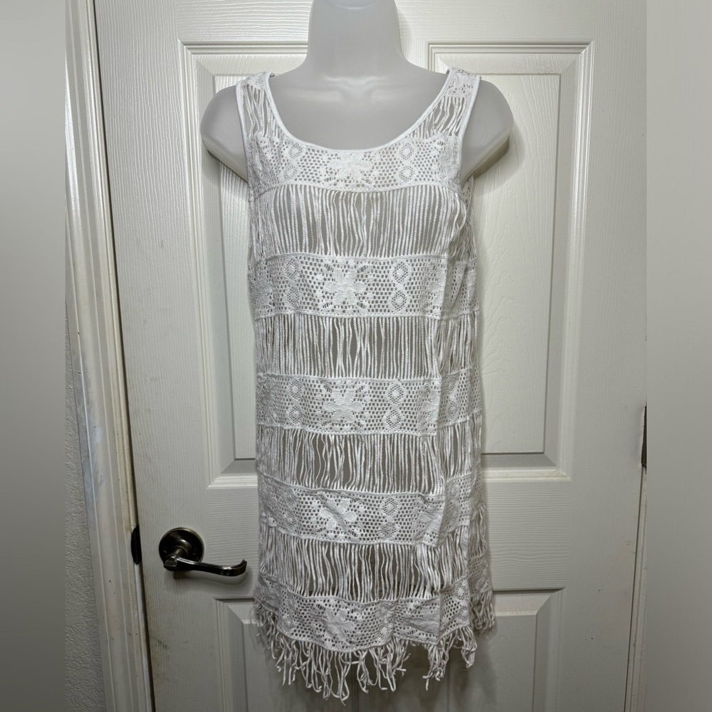 American Eagle Crochet Fringe Swim Cover Up Mini Dress XS